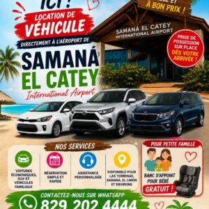Bruneau Andre Dinero location véhicule Aéroport Samana